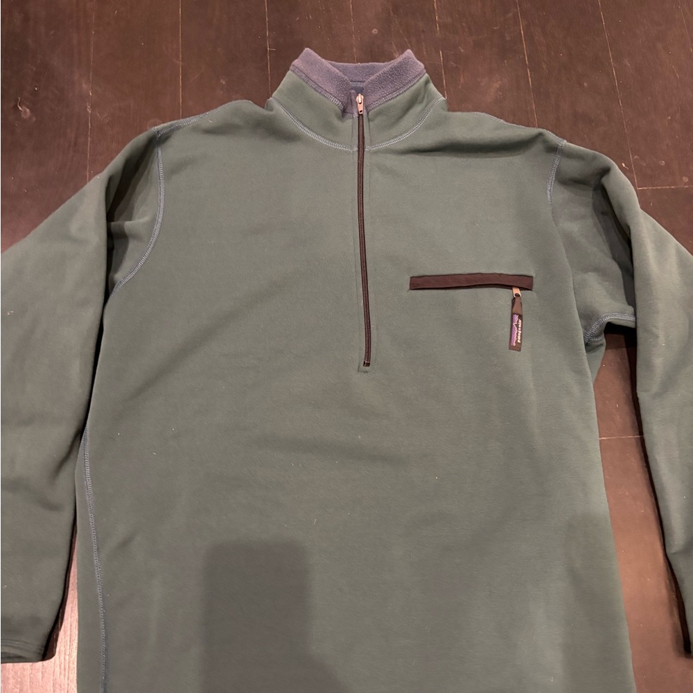 Patagonia R1 Teal Green Quarter-Zip Pullover, Women’s L